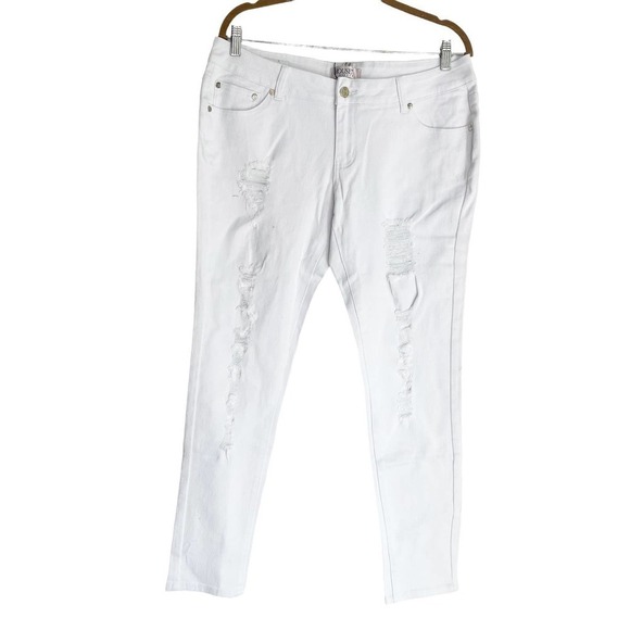 House of CB London Siran Straight Jeans Distressed White Size 34 / 10-12 NWT - Picture 3 of 9